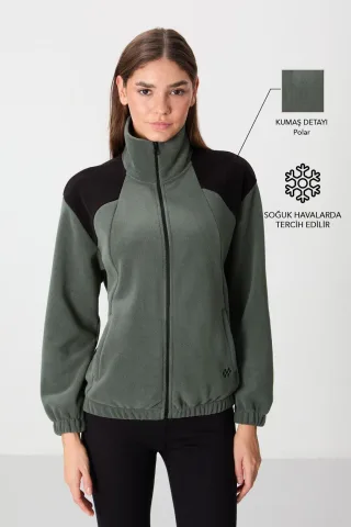 Übergroßer Farbblock-Halbzip-Sweatshirt