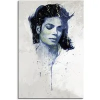 Sinus Art Leinwandbild Michael Jackson V Aqua 90x60cm Wandbild Aquarell Art