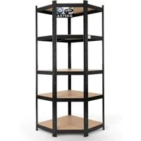 Arebos Eckregal 180x70x70 cm, 875 kg, Traglast, Steckregal, Lagerregal, Flexibel einsetzbar: für Werkstatt, Garage, Keller oder Lager