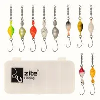 Zite Kunstköder Spiral Strike Shooter Spoon Set Forellen-Spoons Ownerhaken Köderbox