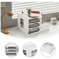 JEOBEST Regal-Schreibtisch Schreibtisch Organizer, Briefablage Stapelbar Dokumentenablage