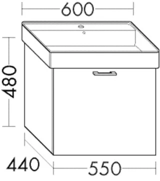 Burgbad Waschtischunterschrank System 30 Preisgruppe 2 Echo 480x550x440 Tectona Dekor Zimt WWMI055F6326