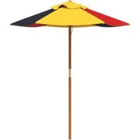 vidaXL Sonnenschirm Sonnenschirm für Kinder mit Holzmast Ø120x140 cm