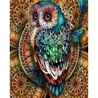 LA CUTE Malen nach Zahlen 5d Diamond Painting Funkelnde Eule Malen nach Zahlen 30x30cm (Komplettset für 5D Diamond Painting inklusive Leinwand, Diamanten und Werkzeugen, Diamond Painting Set mit Zubehör für DIY-Kreativität und Entspannung), 30x30cm 5