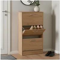 HTI-Living Schuhkipper Schuhschrank Thekla Artisaneiche (Stück, 1 St., 1 Schuhschrank), Schuhkipper mit 3 Fächern