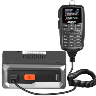 ABBREE AR-7600 30W Dual Band Mini Walkie Talkie 500 Channels VHF UHF NOAA Weather Alerts Dual PTT HD Color Screen Mobile