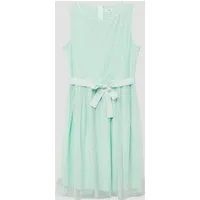 s.Oliver Minikleid Kleid Kurzes Kleid mit silbernen Punkten und Bindegürtel