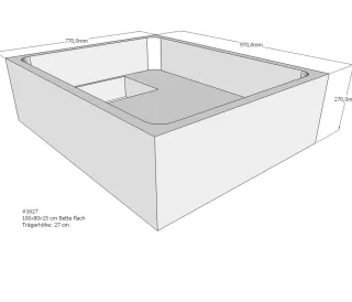 Neuesbad Wannenträger für Bette flach 100x80x15 SD20011