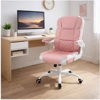 HTI-Living Schreibtischstuhl Bürostuhl drehbar mit Wippfunktion Kunstleder Rosa (Stück, 1 St)