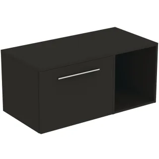 Ideal Standard Möbel-Set 100cm i.life B 1 Auszug 1 off.Fach Gr.Chrom Carbongrau matt, T5755NV T5755NV