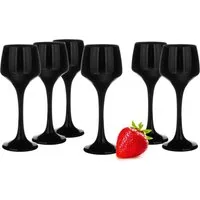 Sendez Likörglas 6 schwarze Likörgläser 75ml Schnapsgläser Aperitif Shots Obstlerglas, Glas