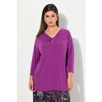 Ulla Popken T-Shirt Shirt drapierter Ausschnitt Classic 3/4-Arm