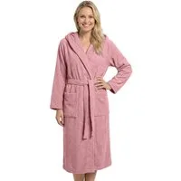 Laynenburg Damenbademantel Bademantel Damen mit Kapuze aus 100% Baumwolle Frottee, mit Gürtel, aufgesetzten Taschen, Waden-lang für Spa, Sauna, S-XXXL