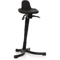 hjh OFFICE Stehhilfe TOP WORK 34 Arbeitshocker Hartschaum Höhe, Ergonomischer Stehsitz mit Rückenstütze, Höhe & Neigung verstellbar