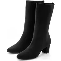 LASCANA Sock-Boot, Schlupf-Stiefel, Ankle Boots, Stiefelette aus elastischem Material im eleganten Look und Blockabsatz