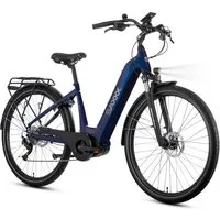 SAXXX E-Bike Trekkingrad QSW Komfort-Pedelec Damen Herren 28 Zoll, 10 Gang SHIMANO Deore Schaltwerk, Kettenschaltung, Mittelmotor, 540 Wh, (mit entnehmbarem Akku, mit Akku-Schlüssel, mit Gepäckträger), Tiefer Einstieg, Federgabel, 130 kg Gesamtgewich
