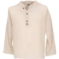 Guru-Shop Hemd & Shirt Yoga Hemd, lässiges Baumwollhemd mit.. Ethno Style, alternative Bekleidung