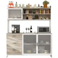 FUFU&GAGA Küchenbuffet 150cm, Buffetschrank für Kaffeestation und Mikrowelle