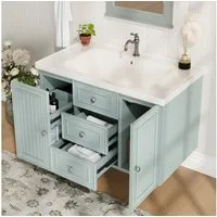 Flieks Waschtisch mit 4 Schubladen und 1 Türen (B81/T46/H50,3 cm, 1-St., wandhängend, Badschrank Waschplatz mit Schubladen), Waschbeckenunterschrank mit Waschbecken Badmöbel in Breite 81 cm