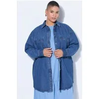 Studio Untold Hemdbluse Jeanshemd oversized Hemdkragen