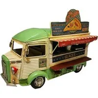 Dynasun Modellauto Car 2004E-8355, (1-tlg), Fast-Food Truck Fast-Food Shop 28cm Vintage LKW Truckmodell