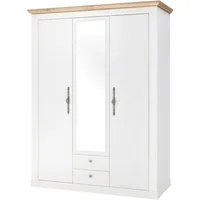 OTTO home Kleiderschrank WESTMINSTER Wäscheschrank in 2 Farben, Landhausschrank Metallgriffe Drehtürenschrank mit Spiegel, Schlafzimmerschrank, 149 cm breit