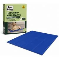My Fellow Hundematte Haustierkühlmatte 70 x 100 cm blau selbstkühlend für Hund & Katze, 100% Polyester, Selbstkühlend durch Körperkontakt ohne Strom und ohne Vorkühlung