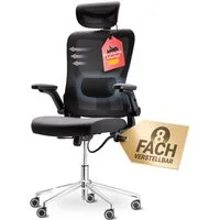 LUTIVO Bürostuhl Ergonomisch & Individuell Anpassbar, Home Office Schreibtischstuhl (Bürostuhl Alpha, Bravo), Einstellung für Sitzhöhe, Kopfstütze, Armlehnen und Rücken Support