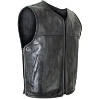 MDM Lederweste Schwarz Camouflage Herren Leder Kutte (Lederkutte Bikerweste)