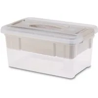 Spetebo Aufbewahrungsbox Kunststoff Sortierbox mit Tragegriff - 29 x 19 cm (Stück, 1 St., Aufbewahrungsbox), Nähkästchen mit entnehmbaren Fächern