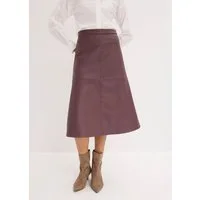 bonprix Midirock aus Lederimitat, Regular Fit, Midi-Länge, eleganter Stil