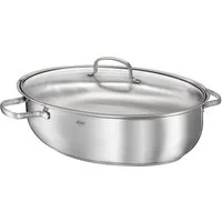 RÖSLE Bräter ELEGANCE, Edelstahl 18/10 (1-tlg), oval, mit Glasdeckel, spülmaschinen-, backofen- und induktionsgeeignet