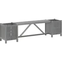 vidaXL Gartenbank Gartenbank mit 2 Pflanzkübeln 150 cm Massivholz Grau (1-St)