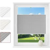 Woltu Plissee, halbtransparent, Klemmfix, Klemmfix, Jalousie Faltrollo Blickdicht