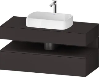 Duravit Qatego Konsolenwaschtischunterbau wandhängend Graphit Supermatt 1200x550x600 mm - QA47320808 QA4732080800010