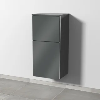 Sanipa 3way Mittelschrank mit 1 Tür und 1 Auszug, Anthrazit-Glanz, BS12879 BS12879