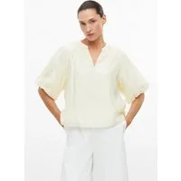 s.Oliver Kurzarmbluse Bluse Viskosemix-Bluse im Loose Fit mit Puffärmeln