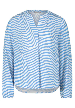 Betty & Co - Schlupfbluse blau/weiß - Gr. - 40