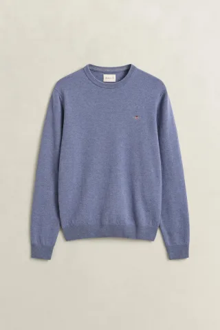 GANT - Rundhalspullover aus Lambswool blue horizon - Gr. - M