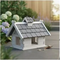 Melko Vogelhaus Vogelfutterhaus Vogelvilla Vogelhaus Holz mit Dach Vogelhäuschen, Futterschutz