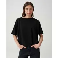 OPUS Sweatshirt mit mattem Glanz Fixierte Falten betonen den modernen Saum