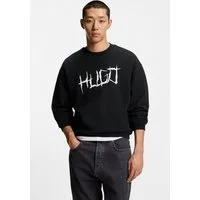 HUGO Sweatshirt Regular Fit, Logo-Print, Rundhalsausschnitt
