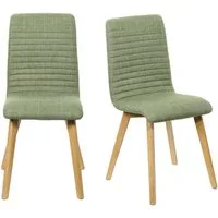 OTTO home 4-Fußstuhl Arosa Esszimmerstuhl, Polsterstuhl, Küchenstuhl, Speisestuhl, Essstuhl (Set, 2 St), 2er-Set, Beine aus Massivholz Eiche oder Buche, mit gestepptem Stoff