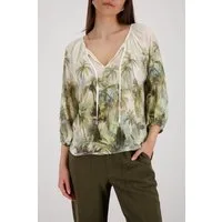 Monari Schlupfbluse Bluse Tropical Allover Regular fit mit tropischem Print