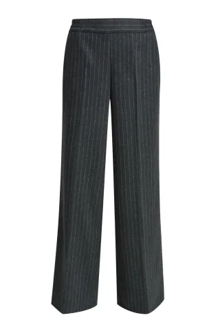 Milano Italy - wideleg pants elastic waist french pockets anthracite print - Gr. - 44