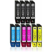 Druckerparadies 10er Multipack für Epson 16XL Tintenpatronen Set Tintenpatrone (10-tlg., WF2010 WF2510 WF2520 WF2530 WF2540 WF2630 WF2650 WF2660 WF2750 WF2760)