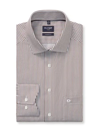 OLYMP - Modern Fit: Businesshemd braun - Gr. - 42