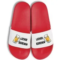 Youth Designz Herren Damen Badelatschen "LECKER BIERCHEN" lustig Geschenk Unisex Badeschuh mit witzigen und stylischen Aufdruck für Männer und Frauen