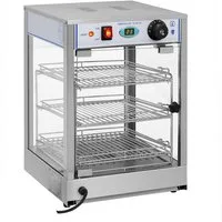 Royal Catering Speisenwärmer Aufsatzvitrine 35 cm Heiße Theke Warmhaltetheke 85°C 3 Etagen Gastro
