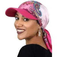 nsihing Turbanmütze Mütze mit Kopftuch für Damen Kopftuch mit Krempenvisier